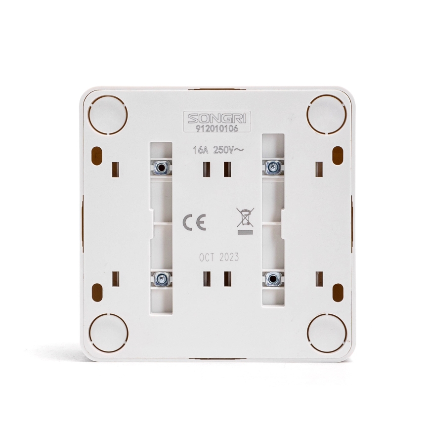 Aigostar - Четворна стенна домашна електрическа розетка SCHUKO 250V бяла