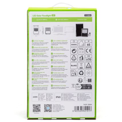 Aigostar - Димируем слънчев LED прожектор LED/200W/3,4V IP65 15000 mAh + дистанционно управление