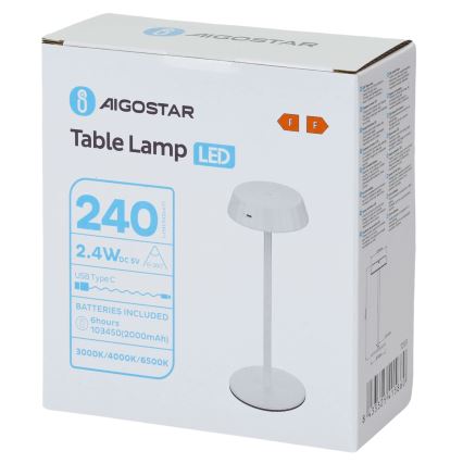 Aigostar - Димируема настолна лампа AMBIENT LED/2,4W/5V 3000-6500K бяла