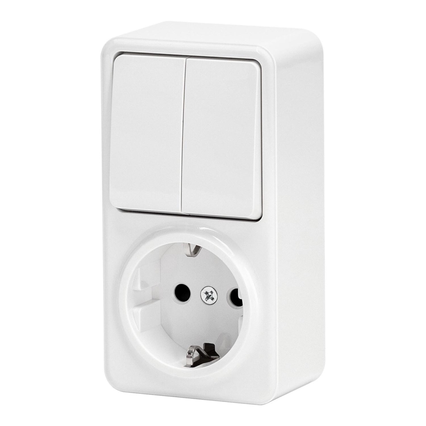 Aigostar - Домашен превключвател 2P с букса 1x10A/250V