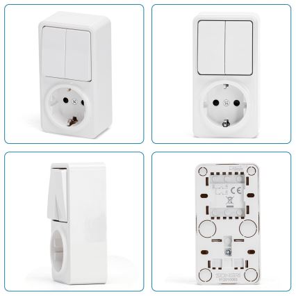 Aigostar - Домашен превключвател 2P с букса 1x10A/250V