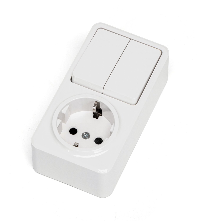Aigostar - Домашен превключвател 2P с букса 1x10A/250V