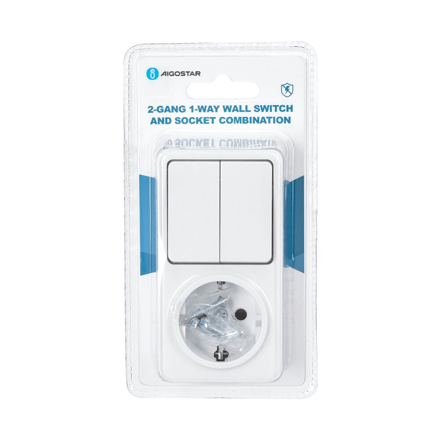 Aigostar - Домашен превключвател 2P с букса 1x10A/250V