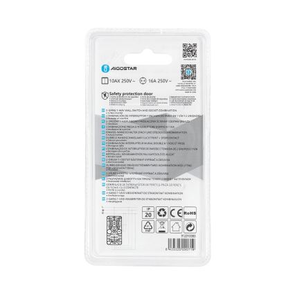 Aigostar - Домашен превключвател 2P с букса 1x10A/250V