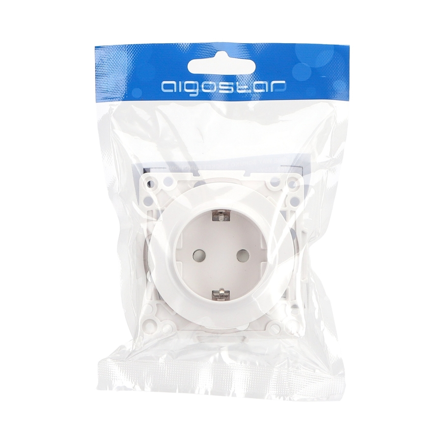 Aigostar - Домашна безрамкова SCHUKO розетка 250V/16A бяла
