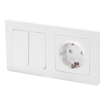 Aigostar - Двоен ключ № 1 и SCHUKO розетка 250V с бяла рамка