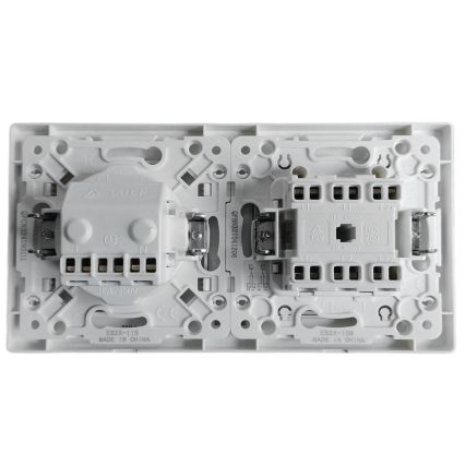 Aigostar - Двоен ключ № 6 + 6 и розетка SCHUKO 250V с бяла рамка