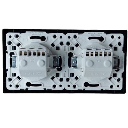 Aigostar - Двойна домашна розетка с рамка SCHUKO 230V/16A черна