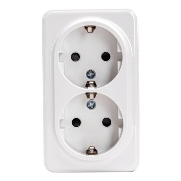 Aigostar - Двойна стенна домашна розетка SCHUKO 250V бяла