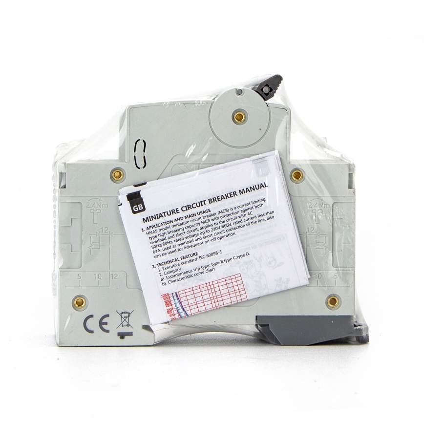 Aigostar - Двуполюсен автоматичен прекъсвач 2P-63A-C 230-400V