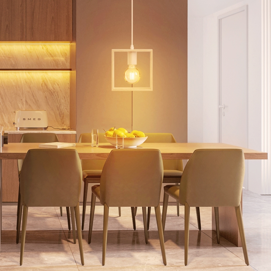 Aigostar - Дървен полилей на кабел 1xE27/60W/230V борова дървесина