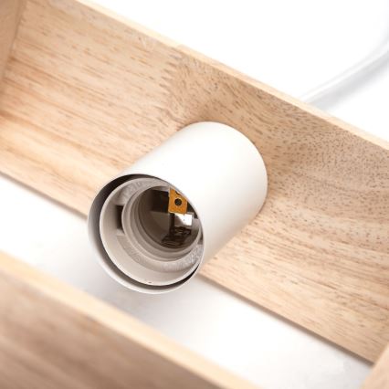 Aigostar - Дървен полилей на кабел 1xE27/60W/230V борова дървесина