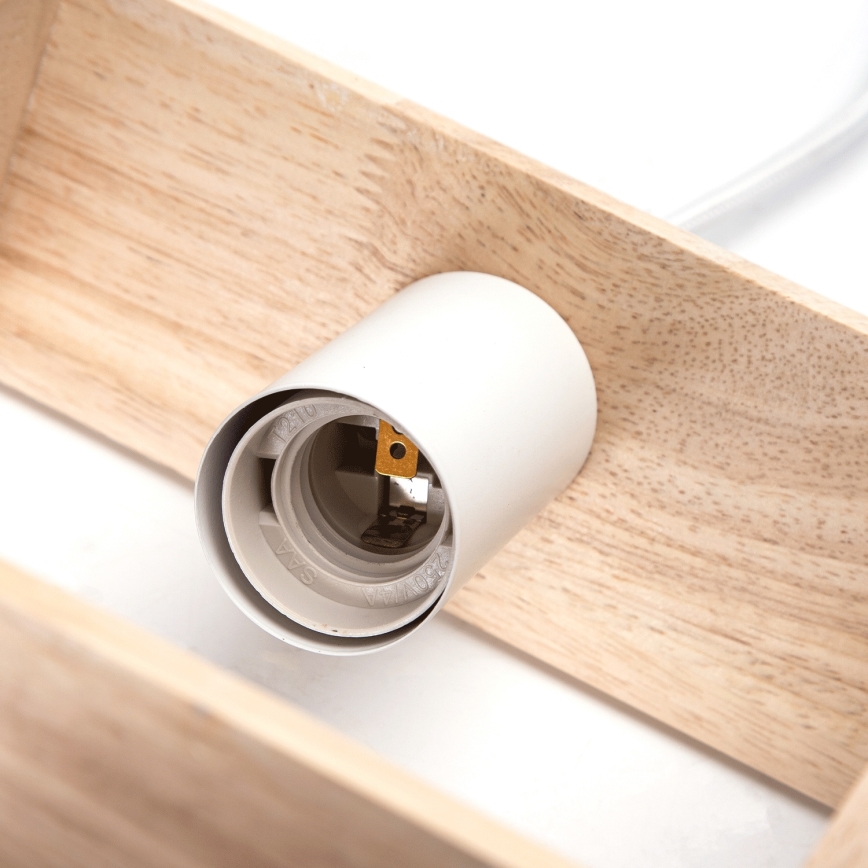 Aigostar - Дървен полилей на кабел 1xE27/60W/230V борова дървесина