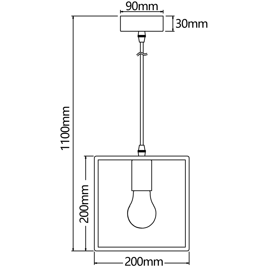 Aigostar - Дървен полилей на кабел 1xE27/60W/230V борова дървесина
