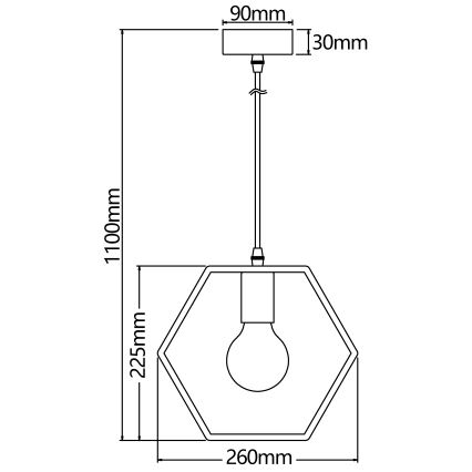 Aigostar - Дървен полилей на кабел 1xE27/60W/230V, от борова дървесина