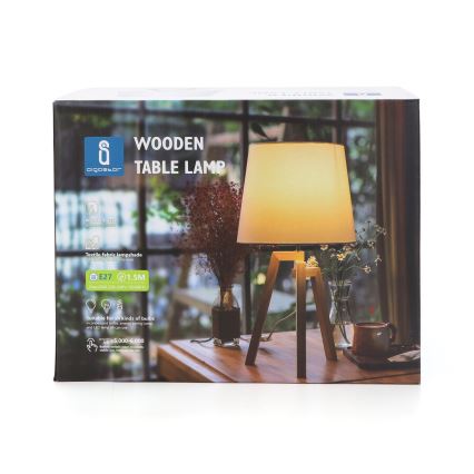 Aigostar - Дървена настолна лампа 1xE27/60W/230V, от бор