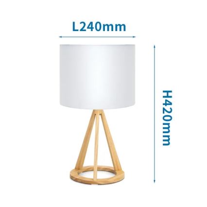 Aigostar - Дървена настолна лампа от борова дървесина 1xE27/60W/230V