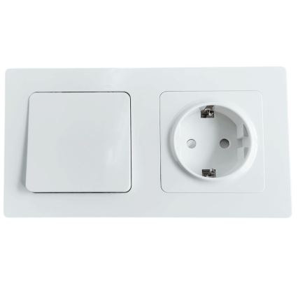Aigostar - Единичен ключ № 1 и SCHUKO розетка 250V с бяла рамка