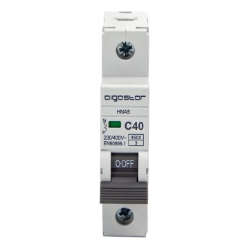 Aigostar - Еднофазен автоматичен прекъсвач 1P-40A-C 230-400V