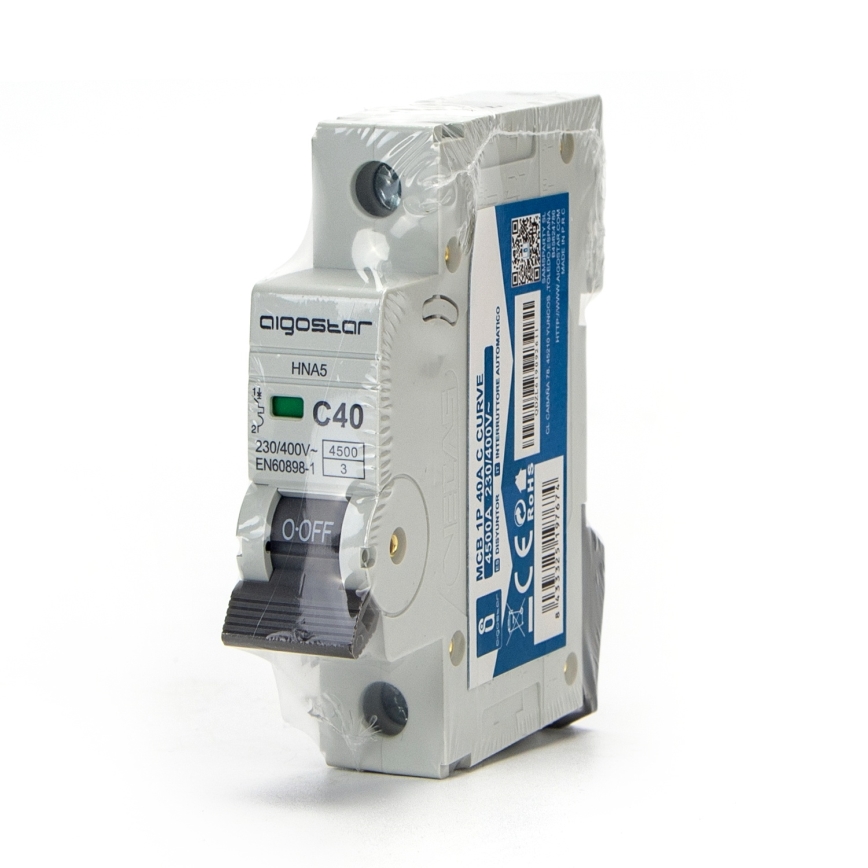 Aigostar - Еднофазен автоматичен прекъсвач 1P-40A-C 230-400V