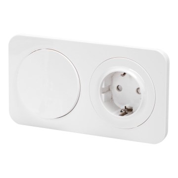 Aigostar - Еднополюсен ключ №1 и SCHUKO розетка 230V с бяла рамка