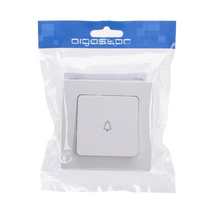 Aigostar - Едноклавишен ключ с рамка за звънец, бял