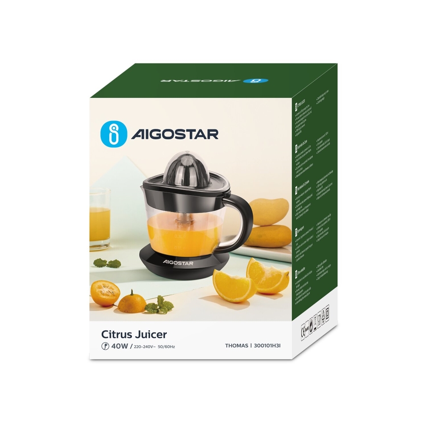 Aigostar - Електрическа преса за цитруси 1l 40W/230V черен
