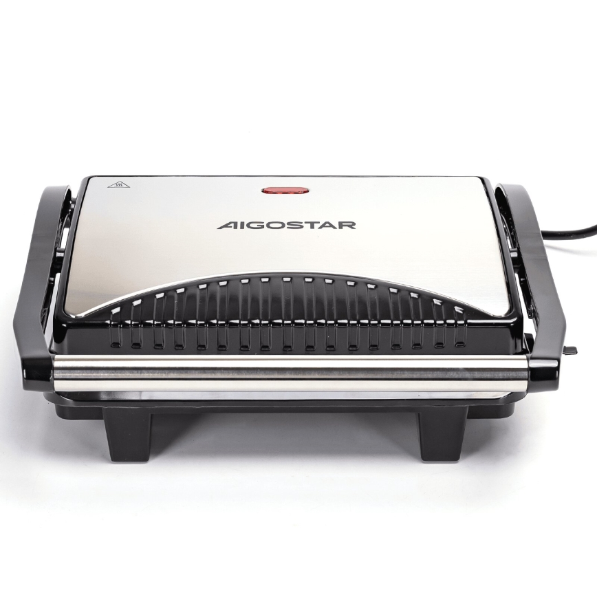 Aigostar - Електрически грил 1000W/230V черен/матов хром