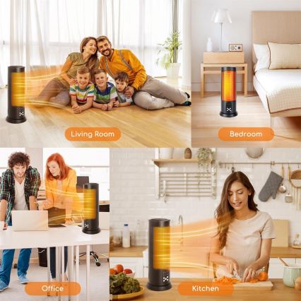 Aigostar - Електрически нагревател 1500W/230V + дистанционно управление