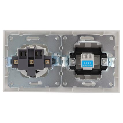 Aigostar - Ethernet розетка и SCHUKO розетка с бяла рамка