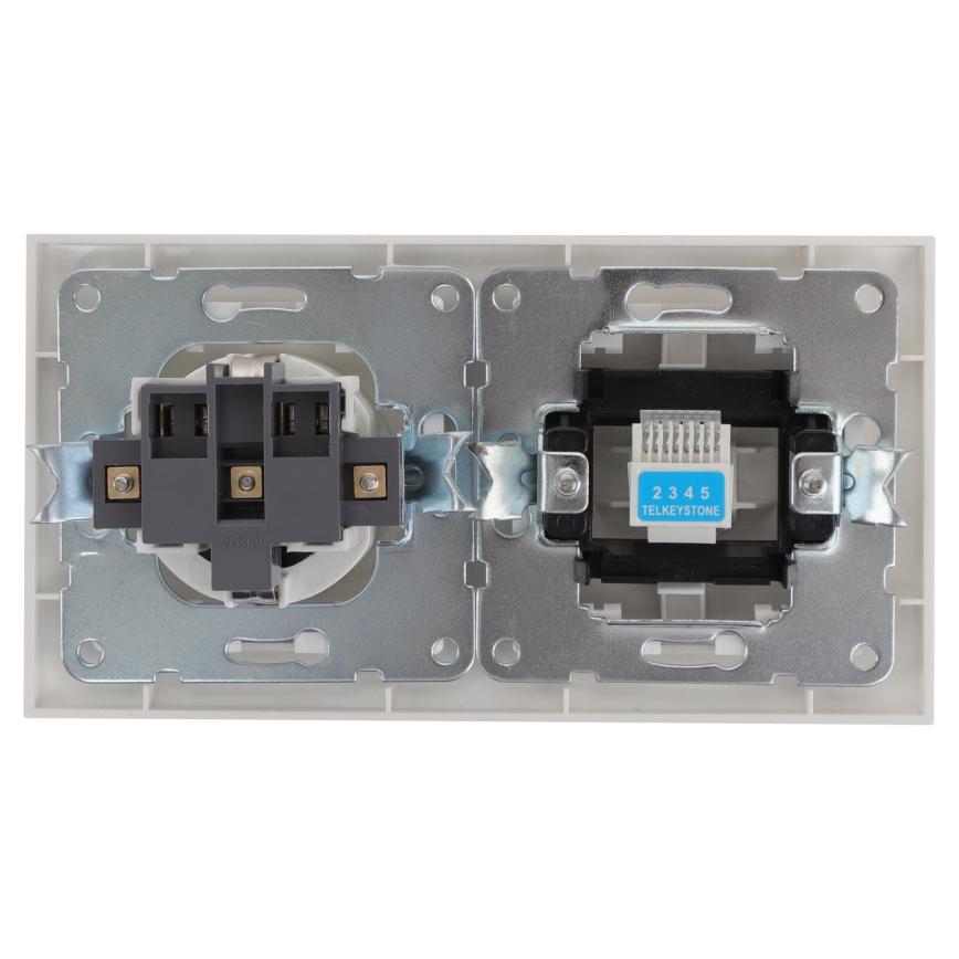 Aigostar - Ethernet розетка и SCHUKO розетка с бяла рамка