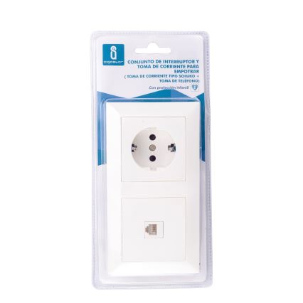 Aigostar - Ethernet розетка и SCHUKO розетка с бяла рамка