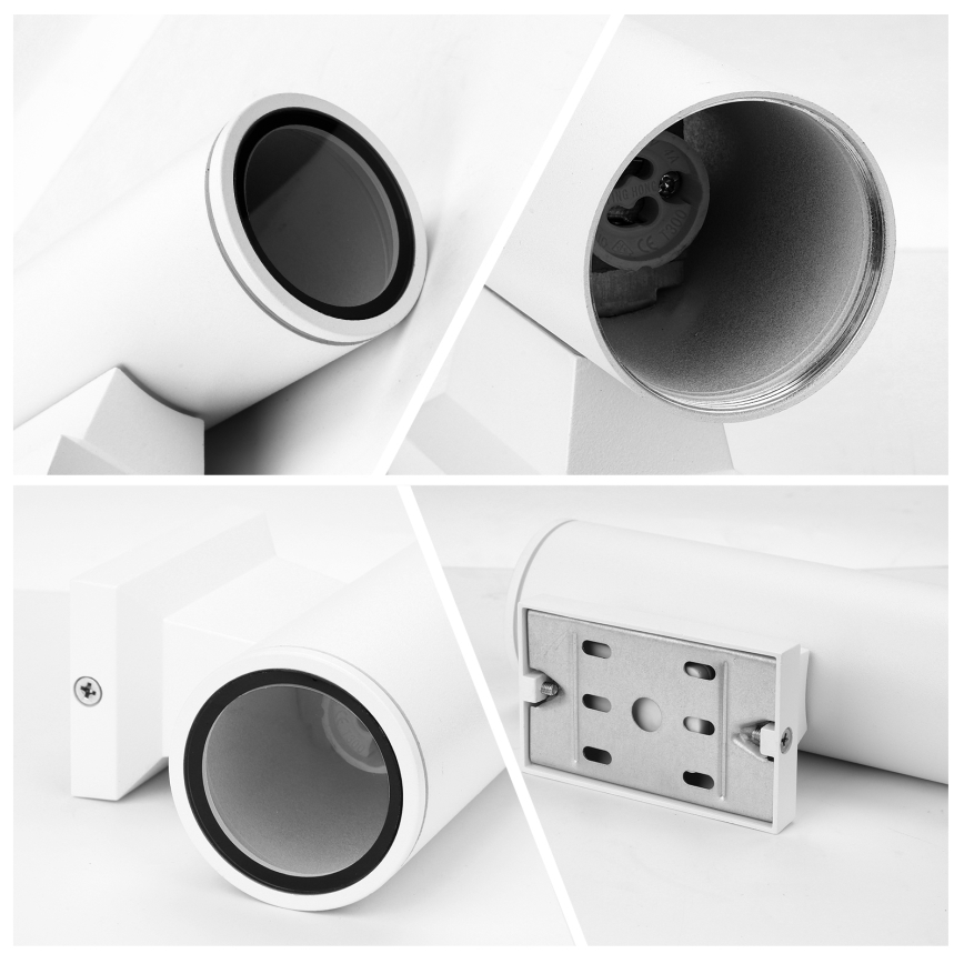Aigostar - Екстериорен аплик 2xGU10/230V бял IP65 кръгъл