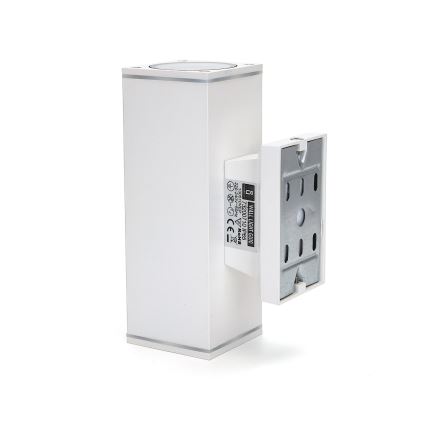 Aigostar - Екстериорен аплик 2xGU10/230V бял IP65 ъглов