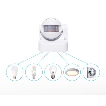 Aigostar - Екстериорен инфрачервен сензор за двжение 230V IP44 бял