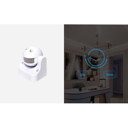 Aigostar - Екстериорен инфрачервен сензор за двжение 230V IP44 бял