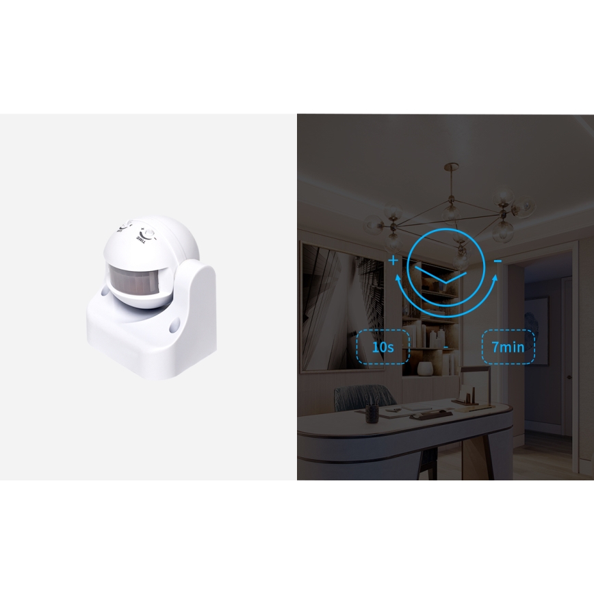 Aigostar - Екстериорен инфрачервен сензор за двжение 230V IP44 бял