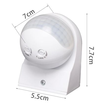 Aigostar - Екстериорен инфрачервен сензор за движение 230V IP44 бял