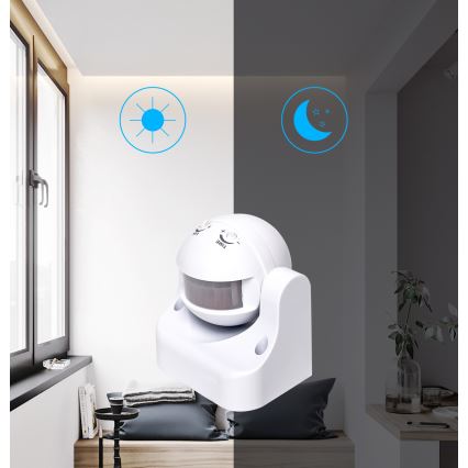 Aigostar - Екстериорен инфрачервен сензор за двжение 230V IP44 бял