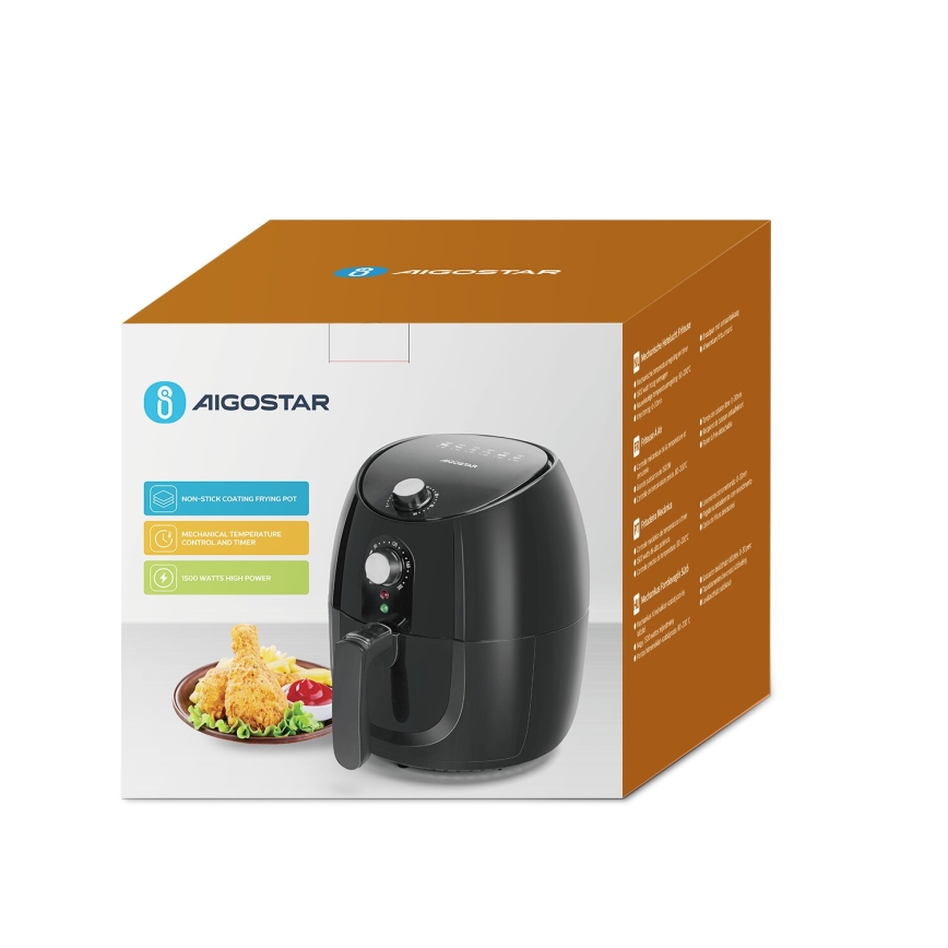 Aigostar - Еър фрайър 1500W/230V 3,5l черен