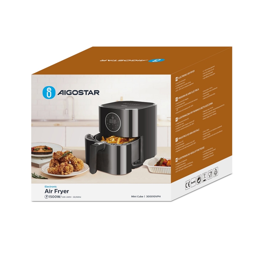 Aigostar - Еър фрайър 1500W/230V 3,5l черен