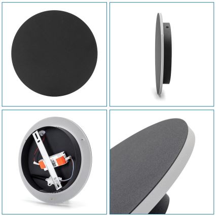 Aigostar - LED аплик LED/12W/230V 3000K 25 см черен