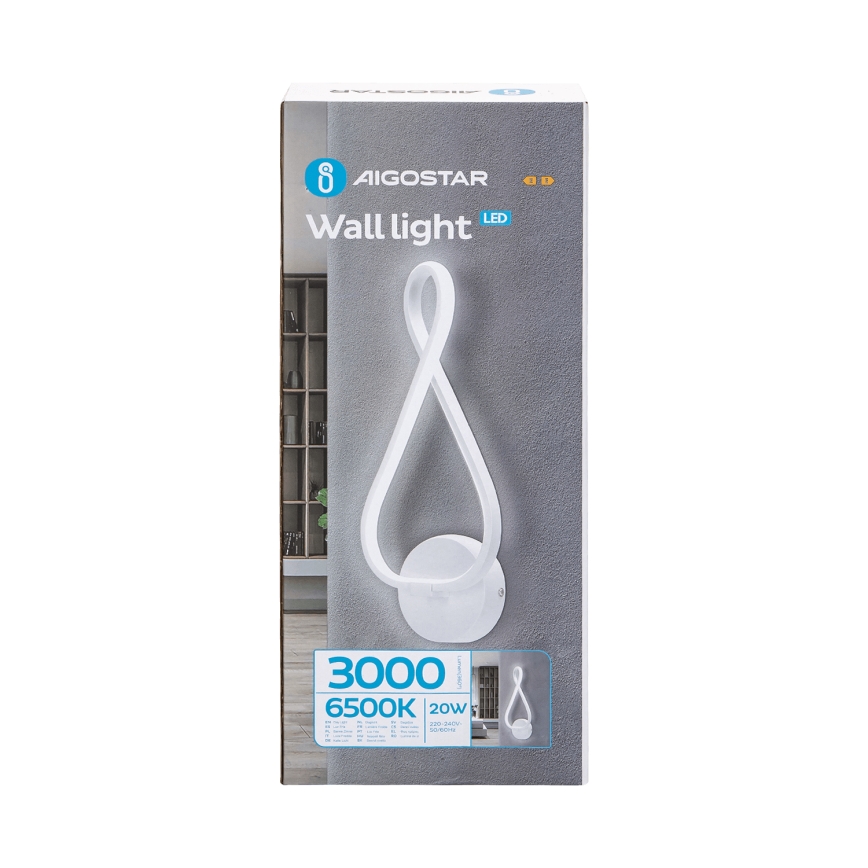 Aigostar - LED аплик LED/20W/230V 6500K бял