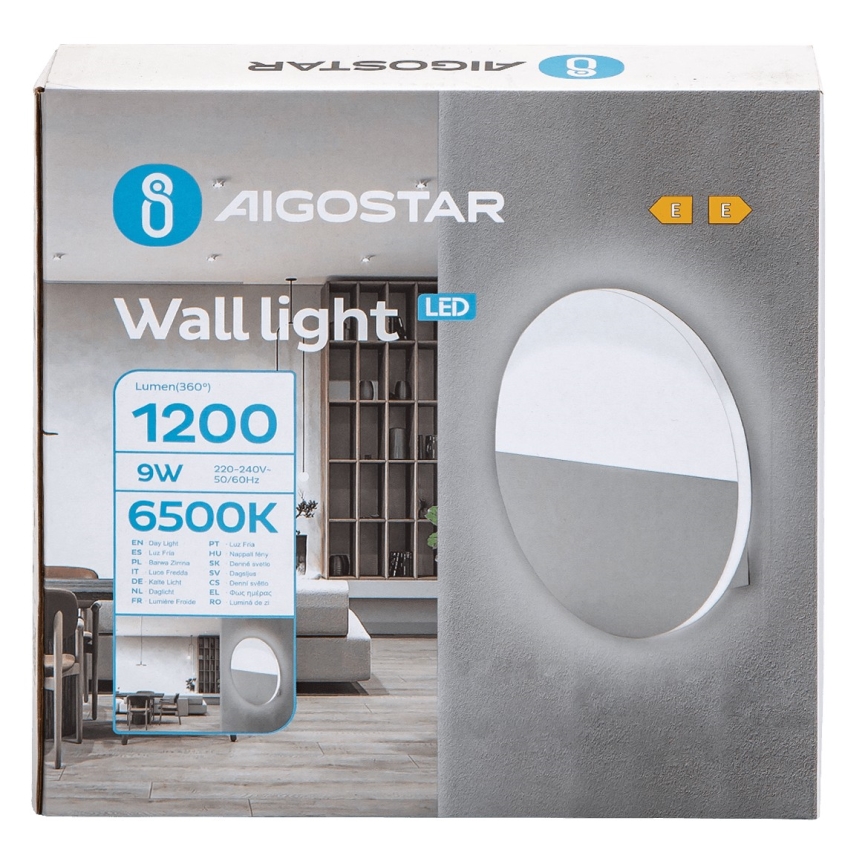Aigostar - LED аплик LED/9W/230V 6500K бял