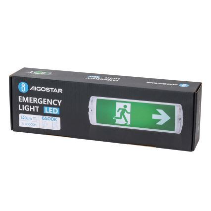 Aigostar - LED Аварийна лампа EMERGENCY EXIT LED/4W/230V IP65 6500K 600mAh