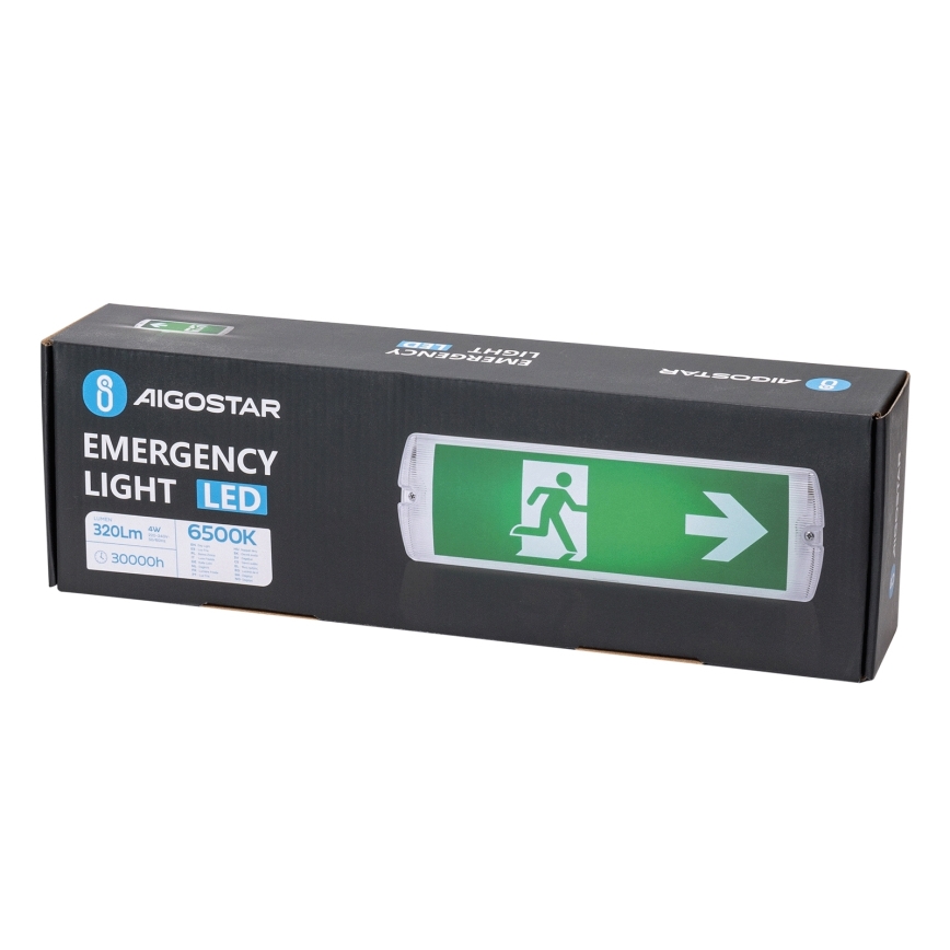 Aigostar - LED Аварийна лампа EMERGENCY EXIT LED/4W/230V IP65 6500K 600mAh