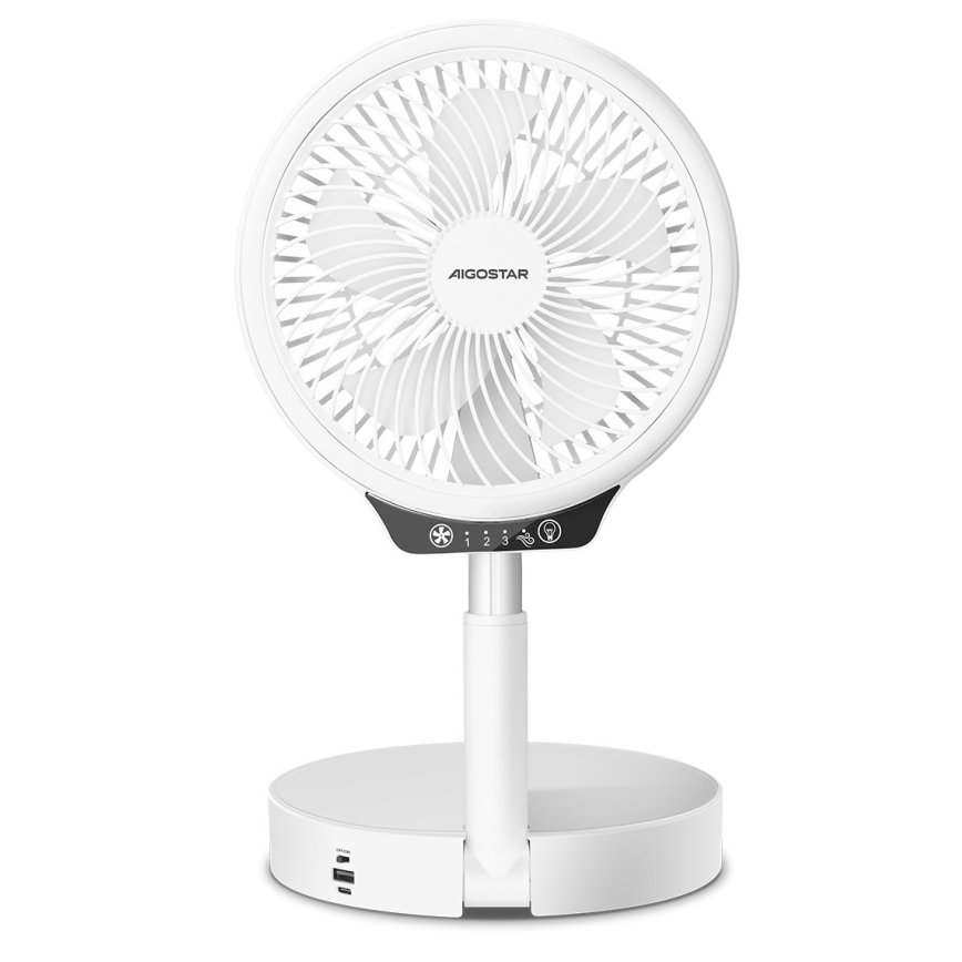 Aigostar - LED Безжичен сгъваем вентилатор с USB порт 6,5W/5V