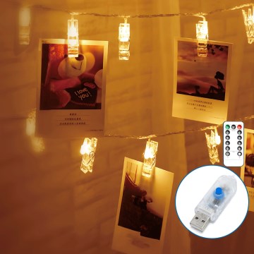 Aigostar - LED декоративна гирлянда 20xLED/5W/USB 6 m топла бяла