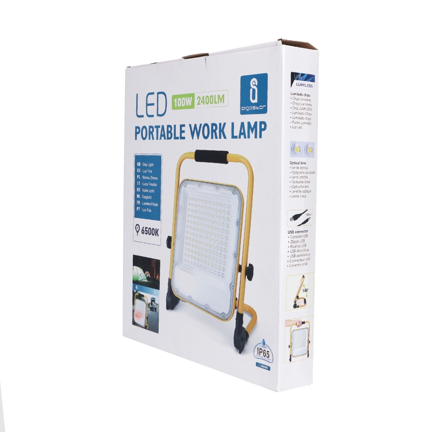 Aigostar - LED Димируем акумулаторен прожектор LED/100W/5V 6500K IP65