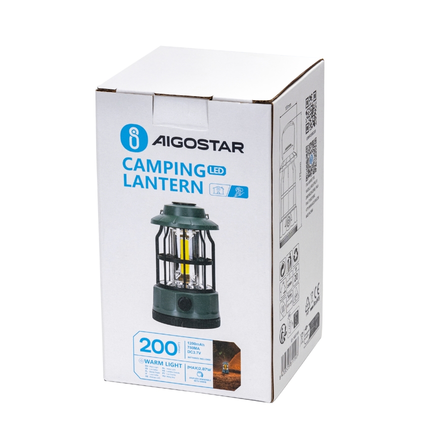 Aigostar -  LED Димируем акумулаторен къмпинг фенер LED/2,87W/3,7V